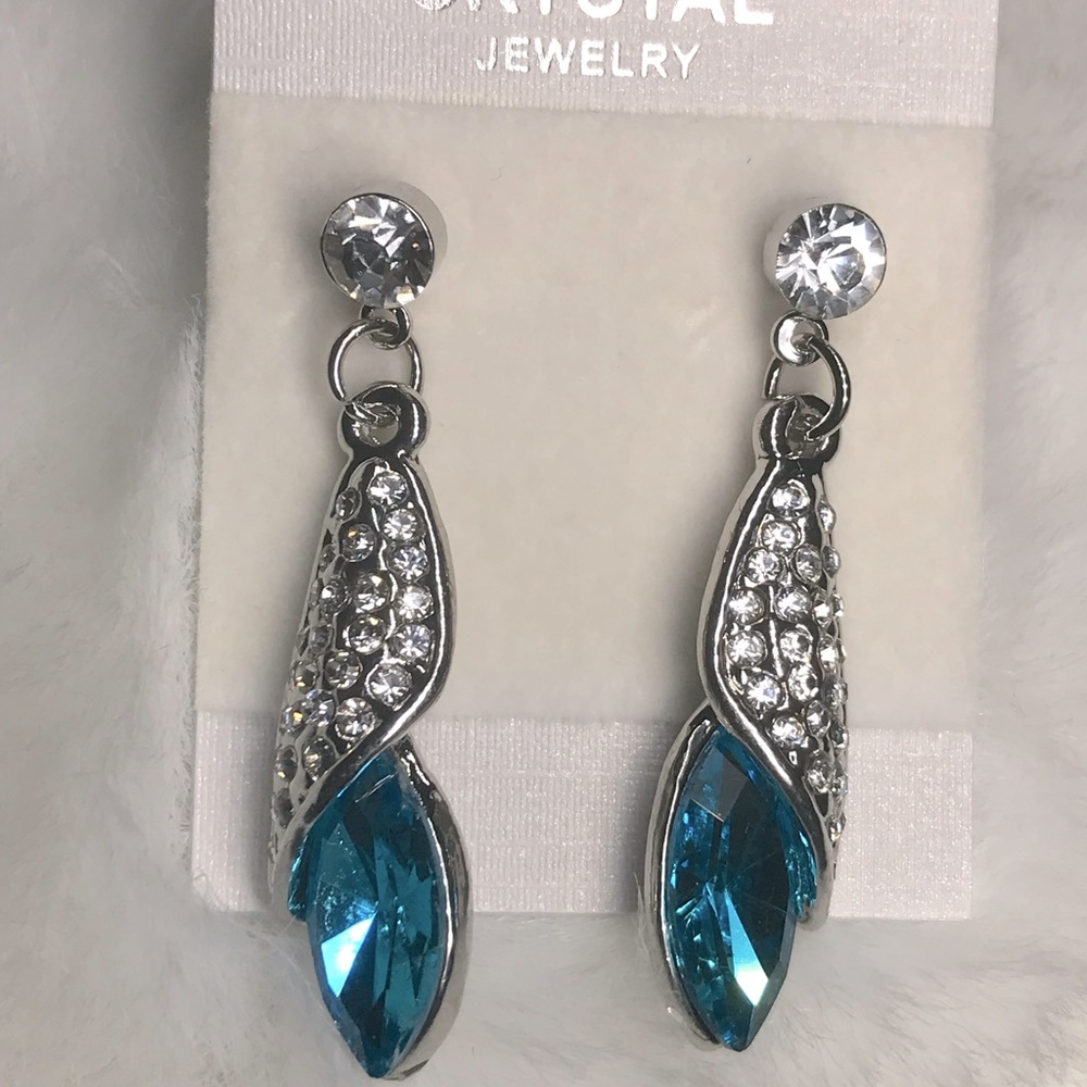 Sea blue gemstone inspired earrings